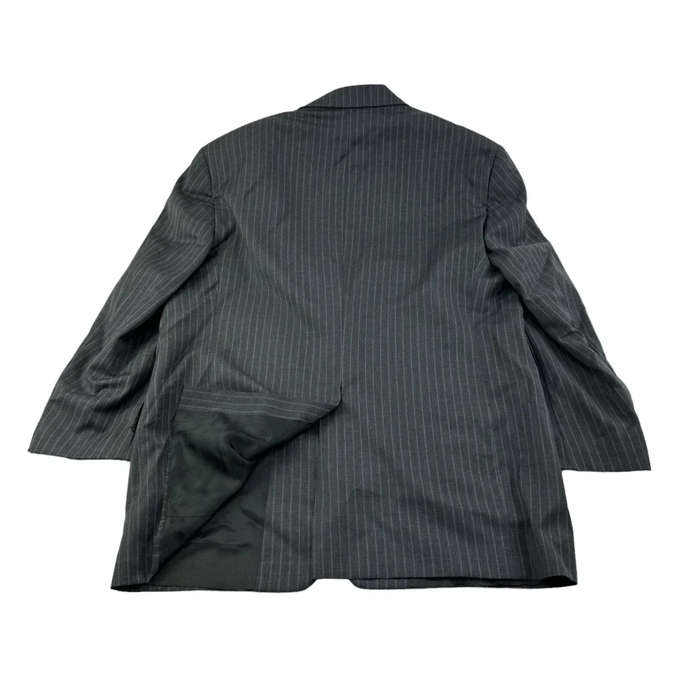 Hickey Freeman Gray w/ Blue‎ & Orange Stripe Full Suit Mens Size 42S 38X26 +2